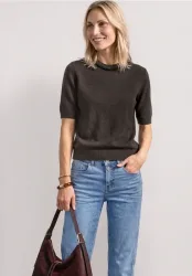 Kurzarm Pullover mit Schmuckdetail