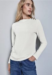 Langarmshirt mit Knopfdetail