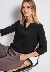 Split Neck Jersey Shirt