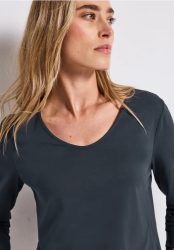Langarmshirt in Unifarbe