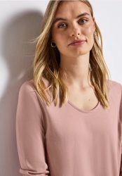Langarmshirt in Unifarbe