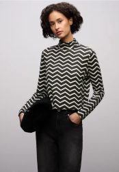 Gemustertes Rollkragenshirt