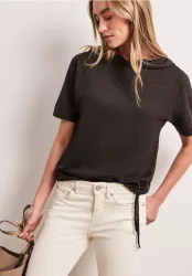 Kurzarm Shirt mit Kapuze und Tunnelzug