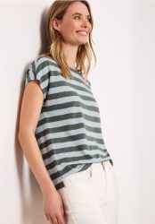 Dropped Shoulder Shirt mit Streifen und Glitzer