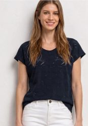 Dropped Shoulder Shirt mit Strukturmix
