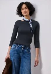 STREET ONE 3/4-Arm-Shirt in Rippstruktur