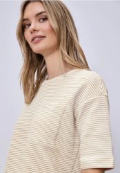 Kurzarmshirt mit Strukturstreifen