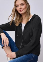 Langarm Jacke mit Kapuze und Zipper
