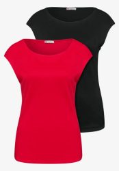 Basic Shirt mit Boatneck im 2er