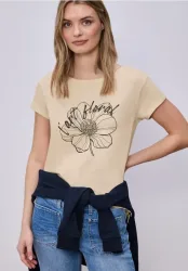 Kurzarm Shirt mit floralem Artwork
