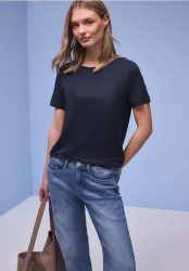 Kurzarm Longshirt mit Rundhals