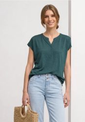 Dropped Shoulder Shirt mit Split Neck