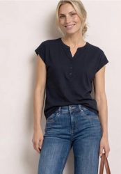 Dropped Shoulder Shirt mit Split Neck
