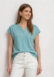 Dropped Shoulder Shirt mit Split Neck