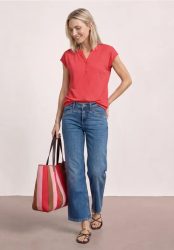 Dropped Shoulder Shirt mit Split Neck