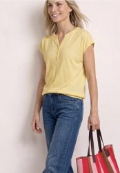 Dropped Shoulder Shirt mit Split Neck
