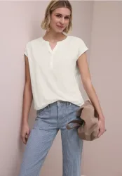 Dropped Shoulder Shirt mit Split Neck