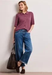 Kurzarm Shirt mit Knopfleiste