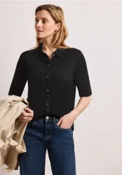Kurzarm Shirt mit Knopfleiste