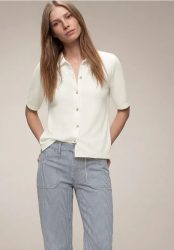 Kurzarm Shirt mit Knopfleiste