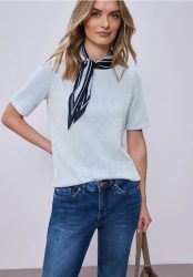 Kurzarm Shirt mit Strukturstreifen