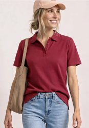 Kurzarm Poloshirt in Rippstruktur