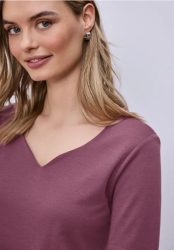 Kurzarm Shirt mit Herzausschnitt
