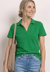 Kurzarm Poloshirt mit Split Neck