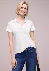 Kurzarm Poloshirt mit Split Neck