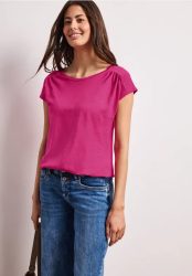 Shirt mit Rundhals und Raffung
