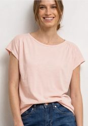 Shirt mit Rundhals und Raffung