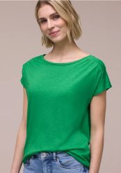 Shirt mit Rundhals und Raffung