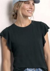 Shirt mit Rundhals und Volantärmeln