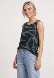 Top mit Rundhals und Schulterdetail