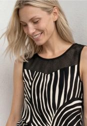 Top mit Rundhals und Mesh