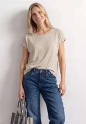 STREET ONE Kurzarmshirt Sommershirt aus Viskose mit Stretch