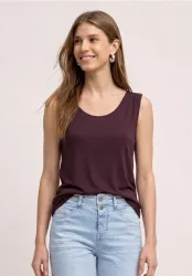 Top aus Jersey mit Elastiksaum