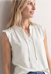 Top mit Strukturmix und Crochet