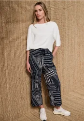 STREET ONE Rundhalsshirt Sommershirt mit Boat Neck und Elastikbund