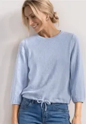 STREET ONE Rundhalsshirt 3/4-Arm Shirt im Strick-Look