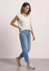 Dropped Shoulder Shirt mit Elastiksaum
