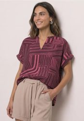Dropped Shoulder Shirt mit Split Neck
