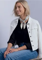 Langarm Shirt mit V-Neck und Strukturmix