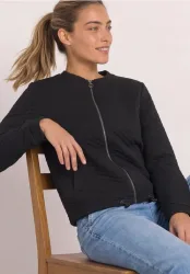 Jacke mit Rundhals und Struktur
