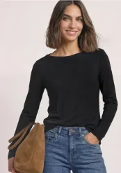 Basic Shirt mit U-Boot-Ausschnitt