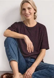 Batwing Shirt mit Rundhals und Print