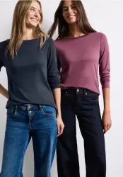 Langarm Shirts mit Boat Neck im 2er-Pack