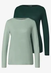 Langarm Shirts mit Boat Neck im 2er-Pack