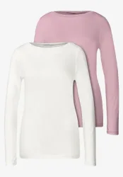 Langarm Shirts mit Boat Neck im 2er-Pack