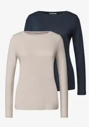 Langarm Shirts mit Boat Neck im 2er-Pack